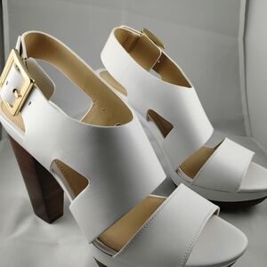 Michael Kors White Wedge Sandals